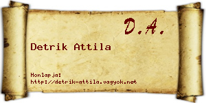 Detrik Attila névjegykártya